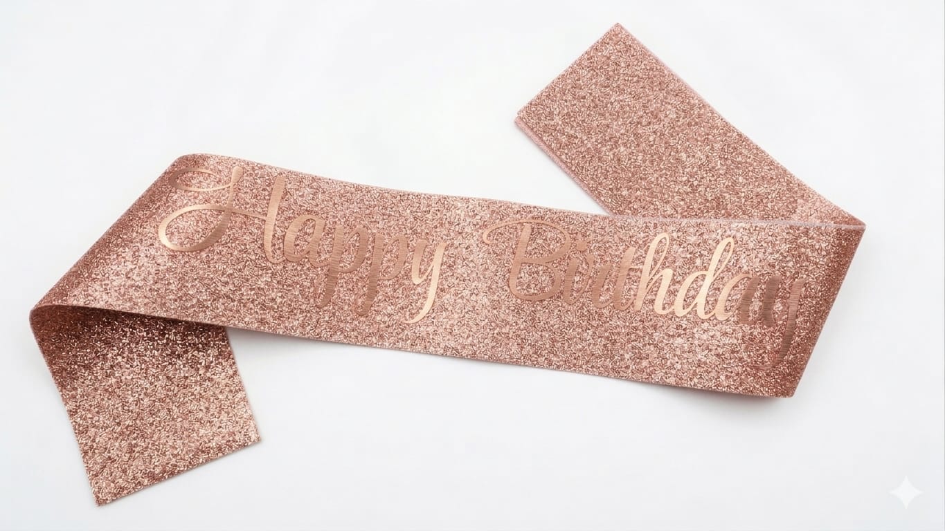 Happy birthday glitter Rosegold sash