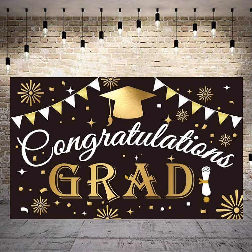congratulation grad poster - black 120x180cm