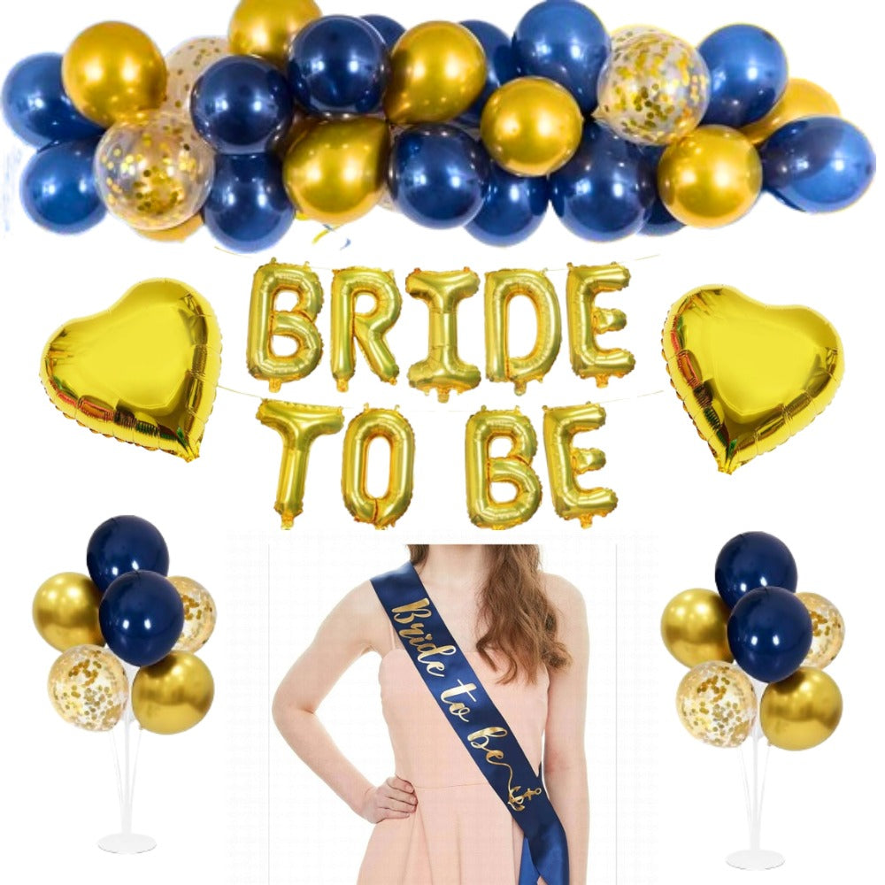 Bride to Be Navy Blue and Gold Set