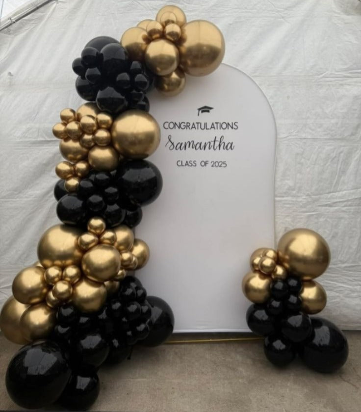 Elegant Graduation Backdrop & Balloon Set