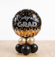 graduation round foil balloon centerpiece - air filled