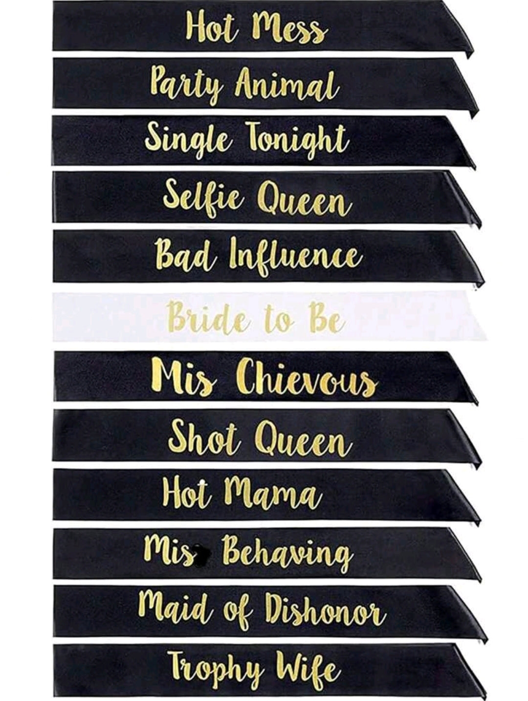 Bride to be and team bride sash  Pack of 12