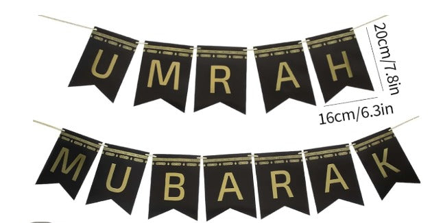Umrah Mubarak paper banner