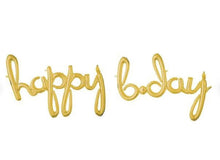 Happy birthday cursive air filled Gold