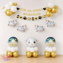 white and gold sheep eid decoration