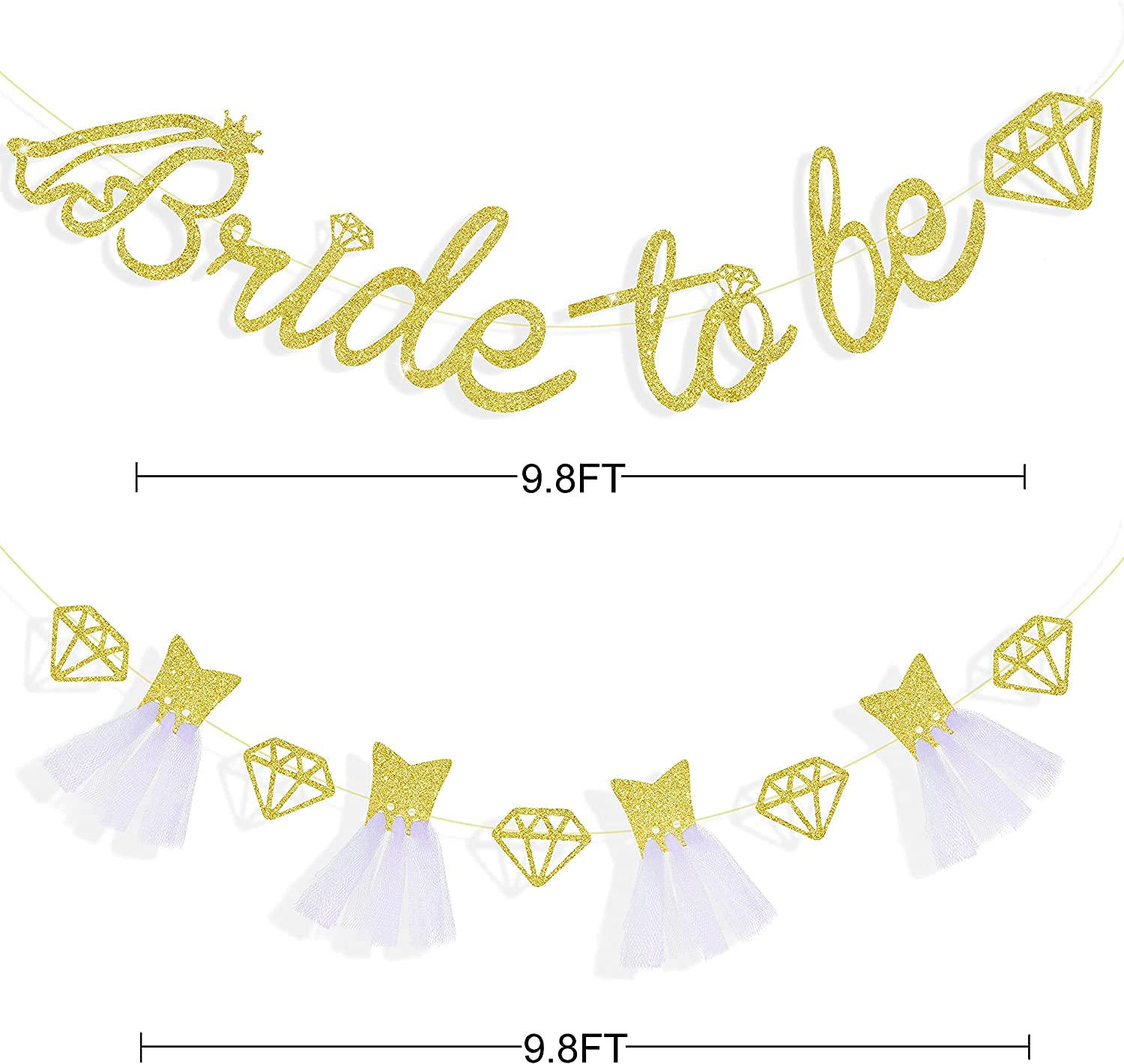 bride to be banner gold