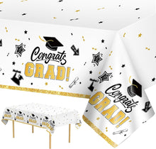 Congrats Grad Table Cloths, Plastic Disposable Rectangle Class of 2026 Table Cover for Graduation Tables Decorations Party Decor Supplies Favors,108 x 54 Inch