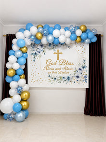 simple garland with customized poster