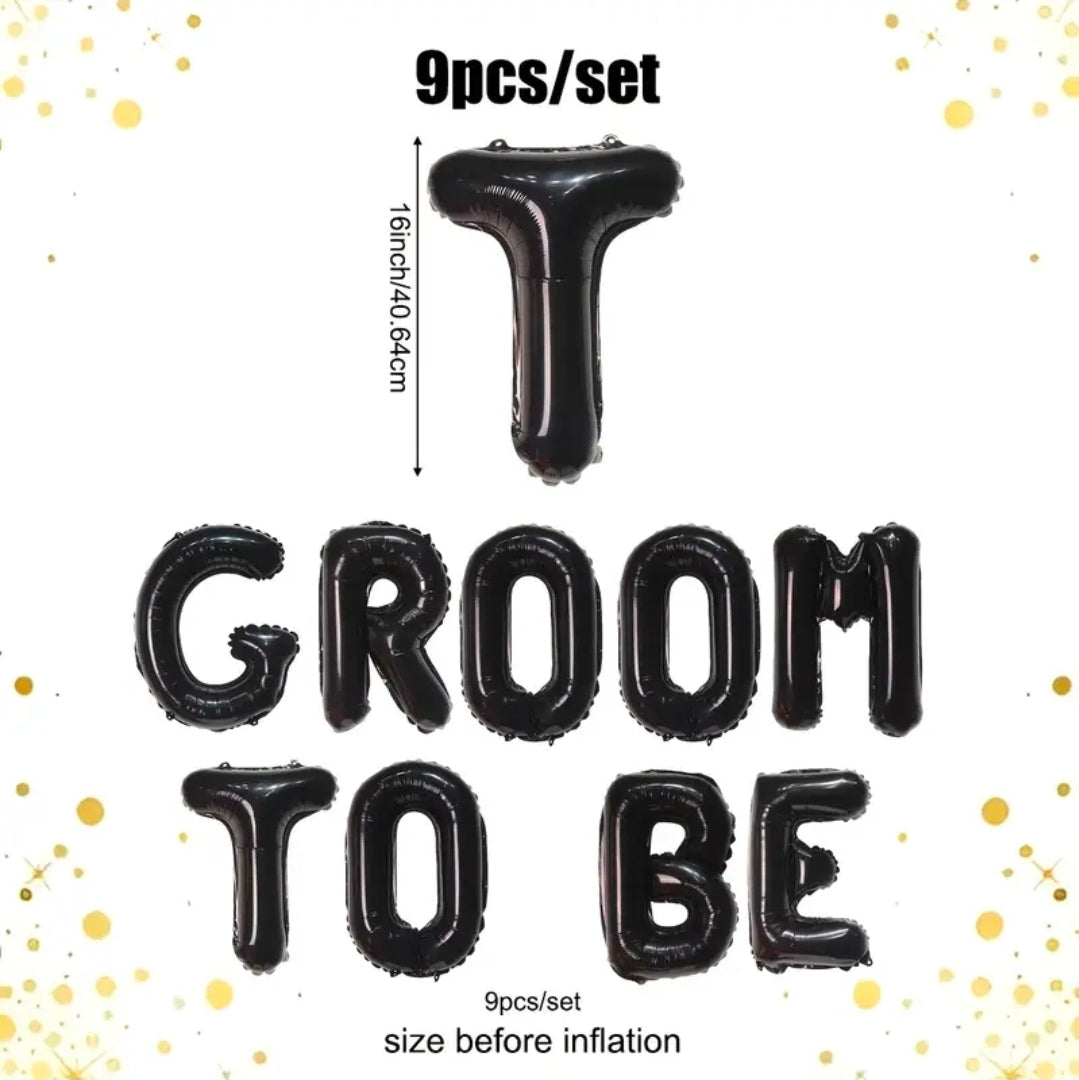 Groom to be foil balloon banner non inflated