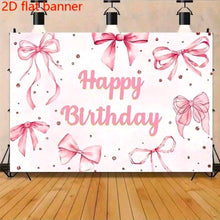 Pink Bow Happy Birthday Backdrop poster banner  180x230cm