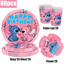 Lilo stitch paper plate cup set tableware serves 20