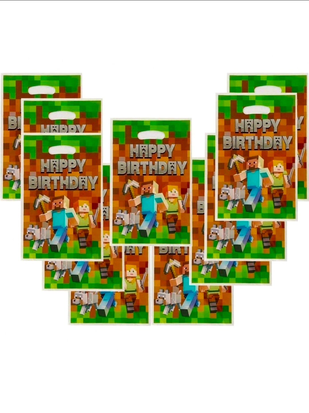 Minecraft loot candy bags 25x17 cm pack of 30