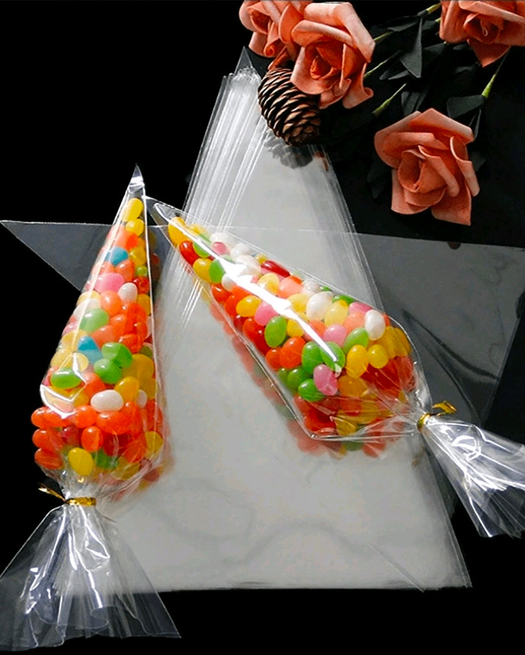 100pcs cone candy bags