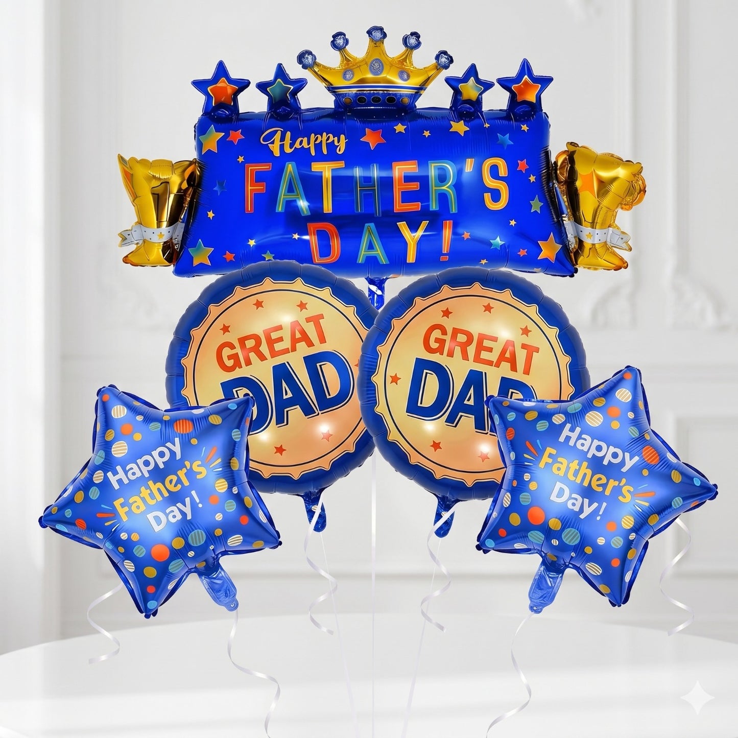 Happy fathers day 5pcs helium bunch