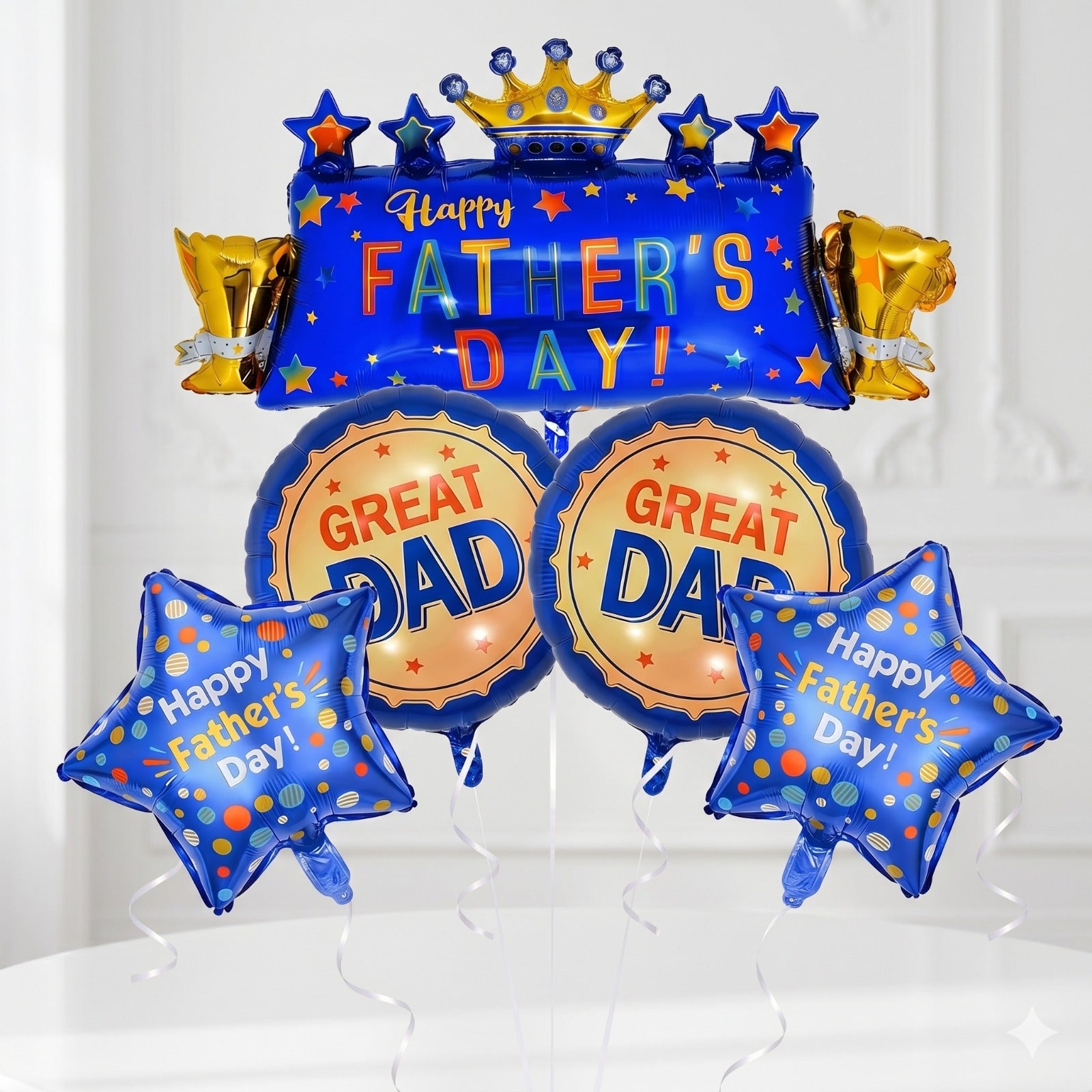Happy fathers day 5pcs helium bunch