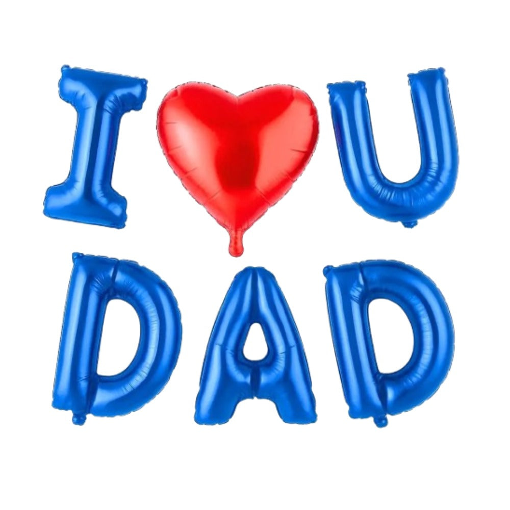 I love dad foil text banner non  inflated