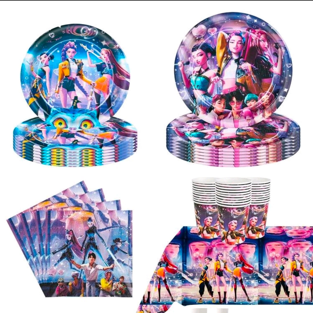 Kpop demon 51 pcs serves 10 tableware plate cup set