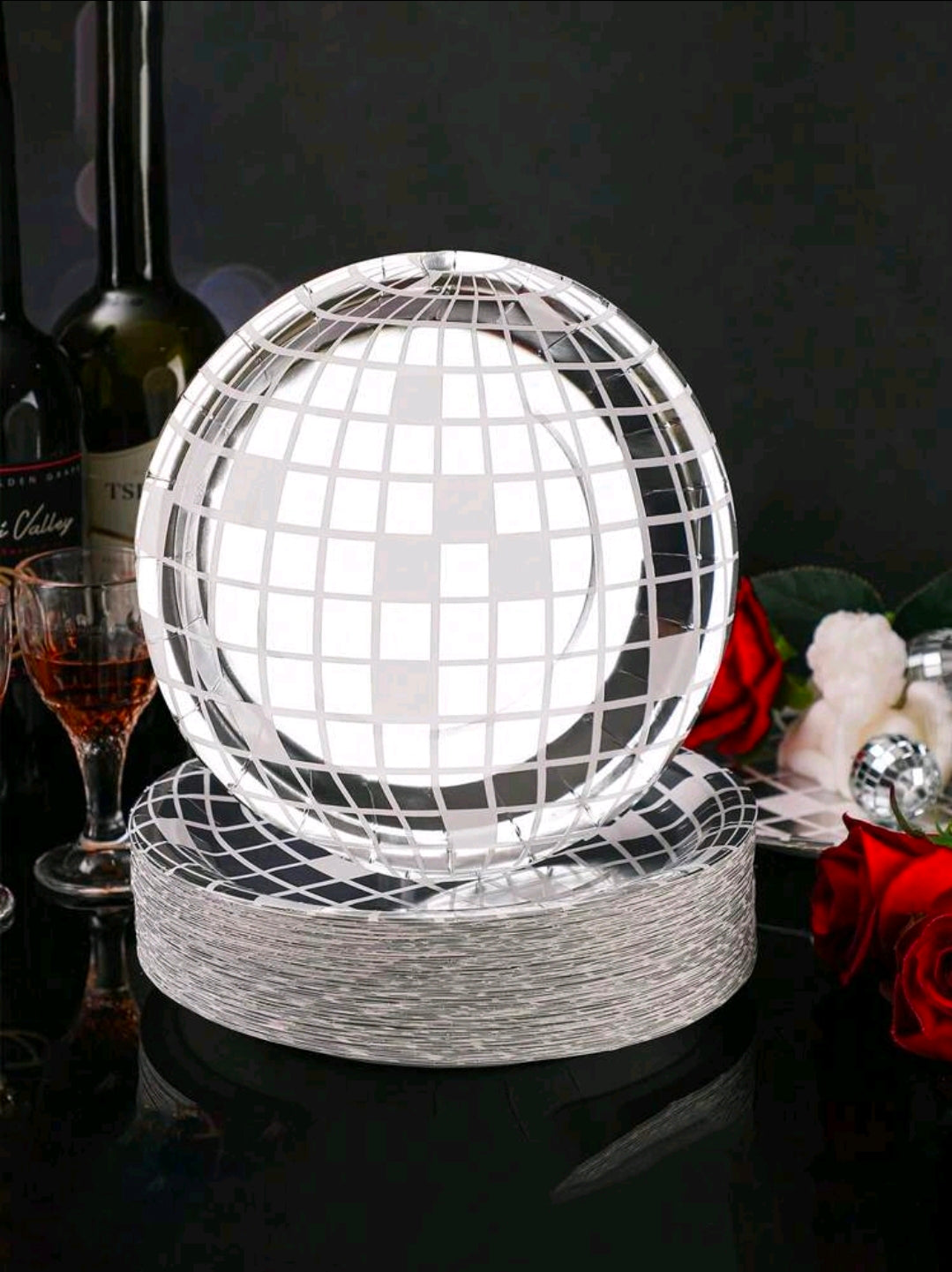 20pcs Disco Ball Theme disposable plate