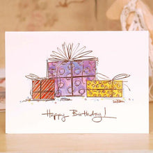 Birthday gift box balloon greeting card