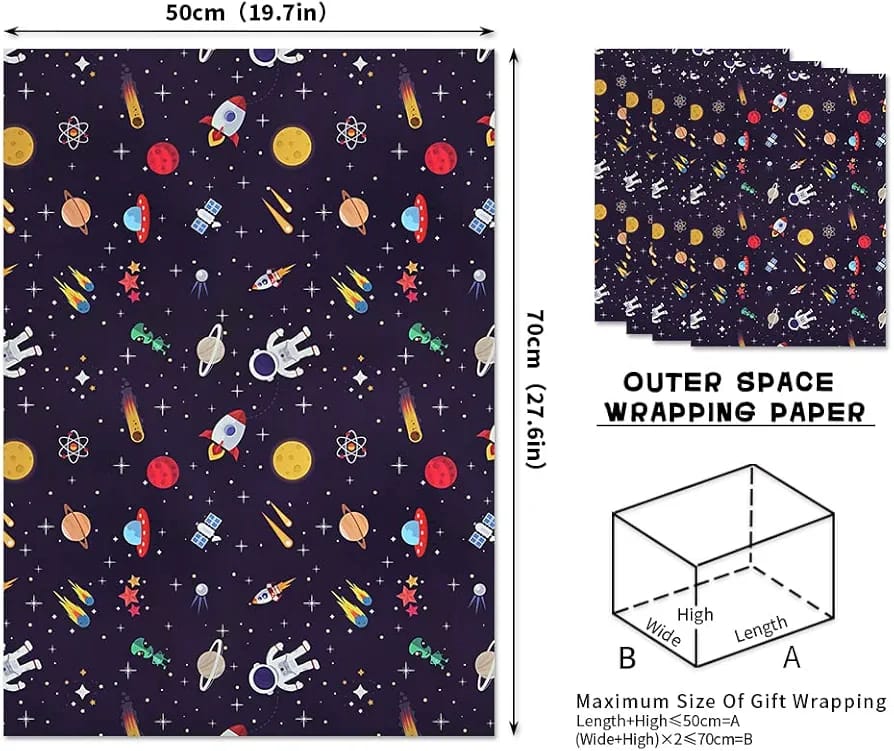 Space astronaut Gift wrapping sheet 5pcs