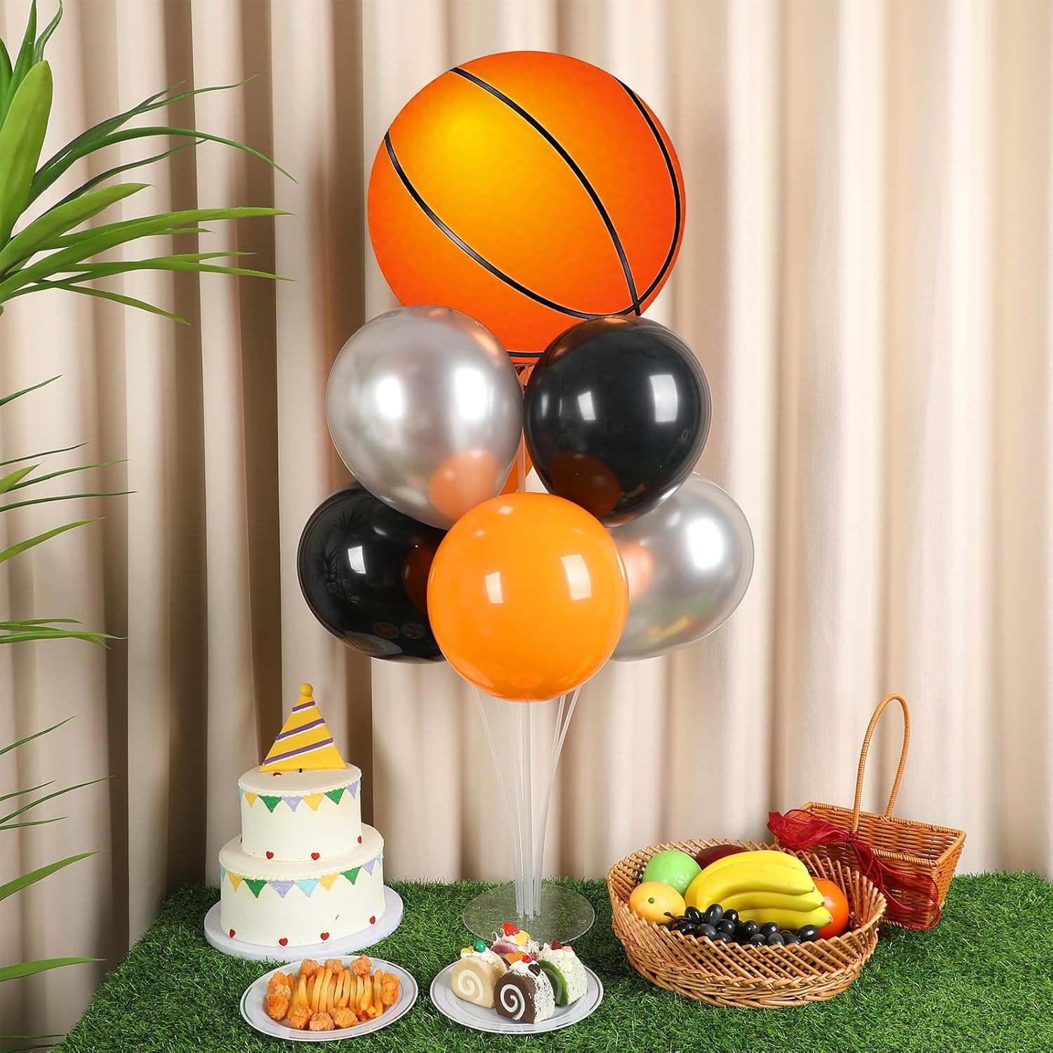 basket ball air filled 7 balloon holder stand