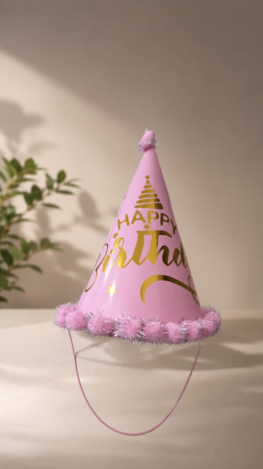 Pink gold Party hat