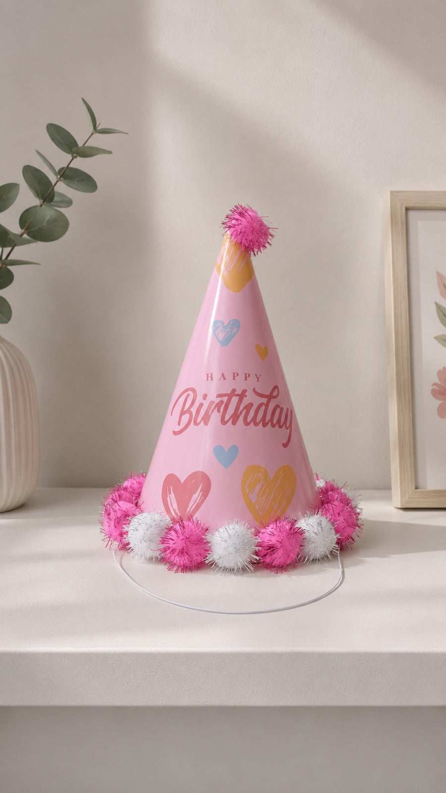 Pink heart Party hat