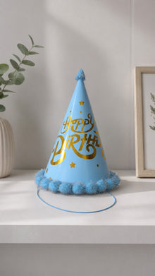 Blue gold Party hat