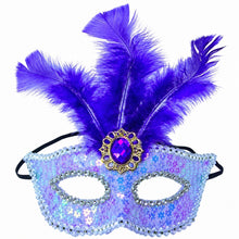 Luxury Purple Feather Venetian Masquerade Mask – Glitter Eye Mask for Carnival, Costume Party & Ball