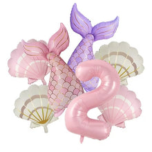 7pcs Matte Mermaid  Tail and Seashell with digit 7pcs