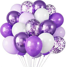 Shades of purple helium bunch 10 pcs