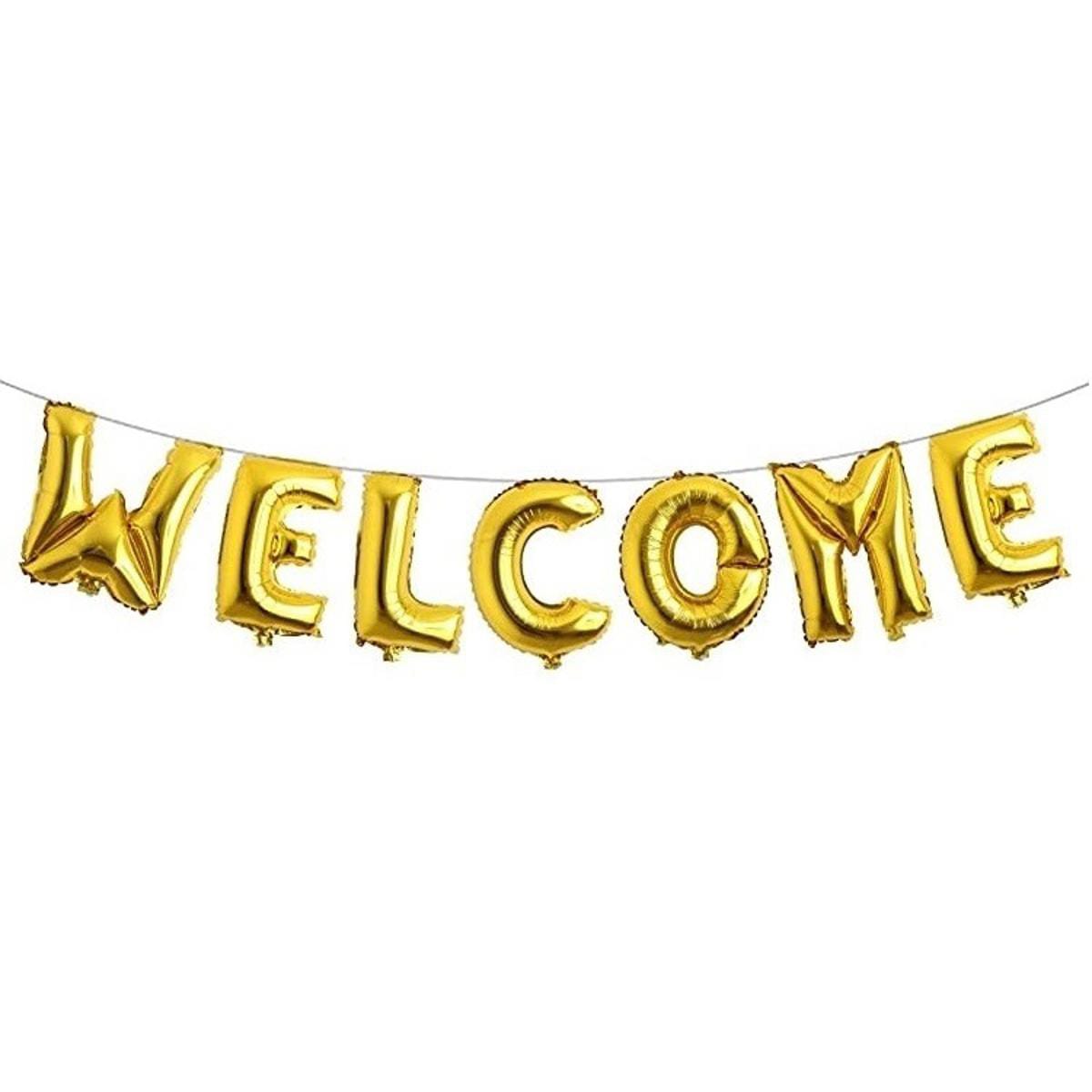 Welcome foil banner gold