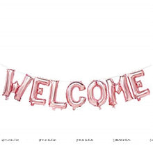 Welcome foil banner rose gold