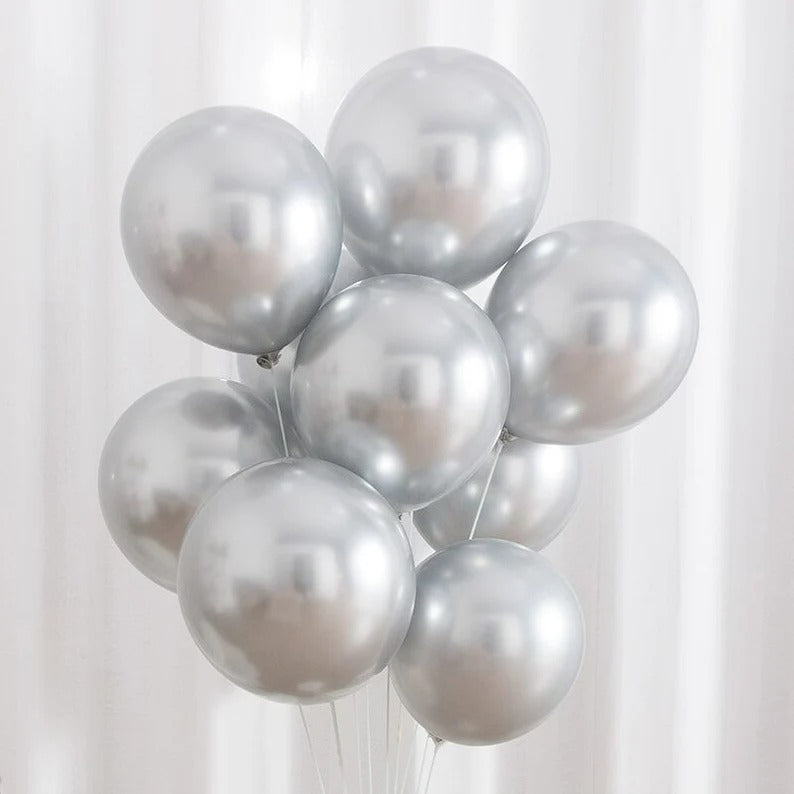 silver chrome metallic balloon