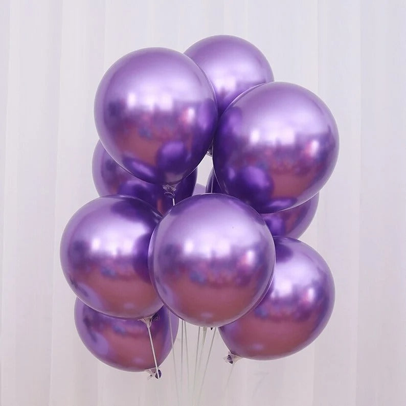 Purple metallic chrome balloons