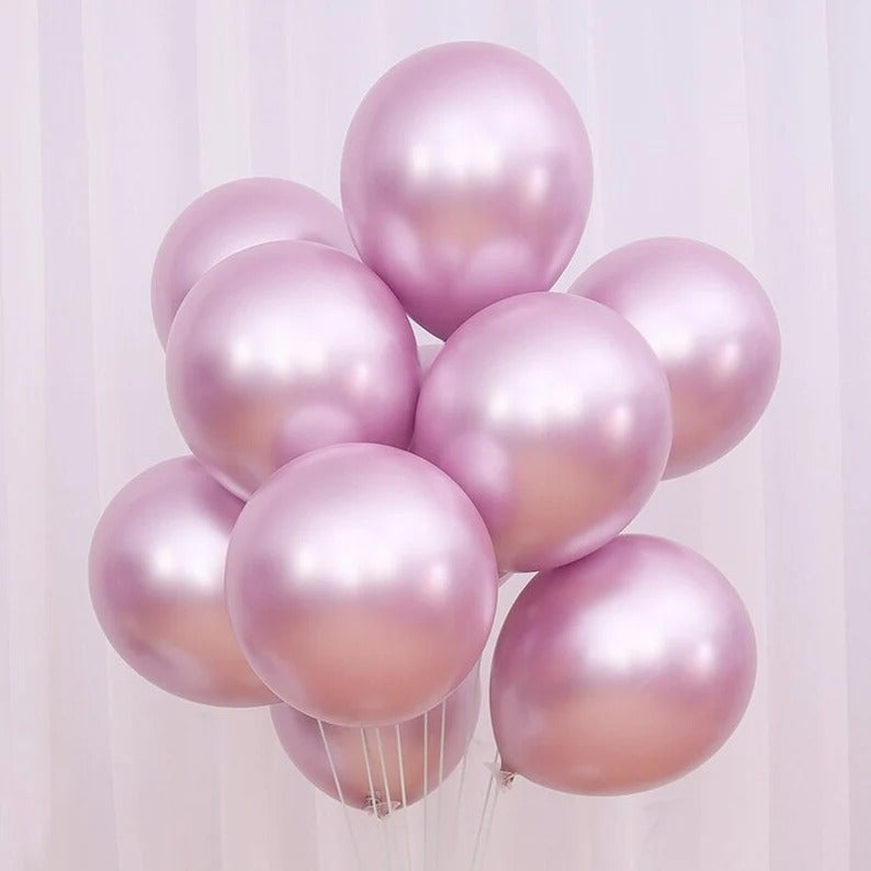 12 Inch Chrome Latex Balloons Lavender