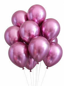 Hot pink chrome metallic balloon