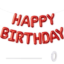 Red Happy Birthday Foil Text Banner - Non Inflated