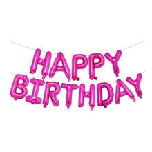 Hot Pink Happy Birthday Foil Text Banner - Non Inflated
