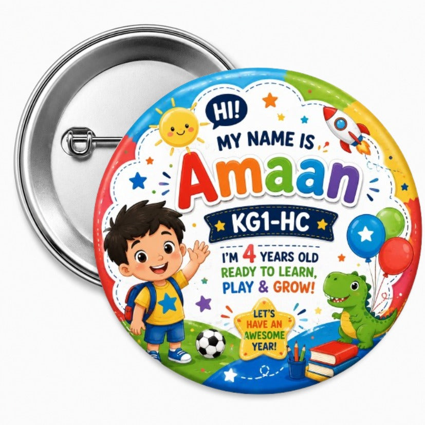 Personalized Colorful Kids Badges 58mm 1pc