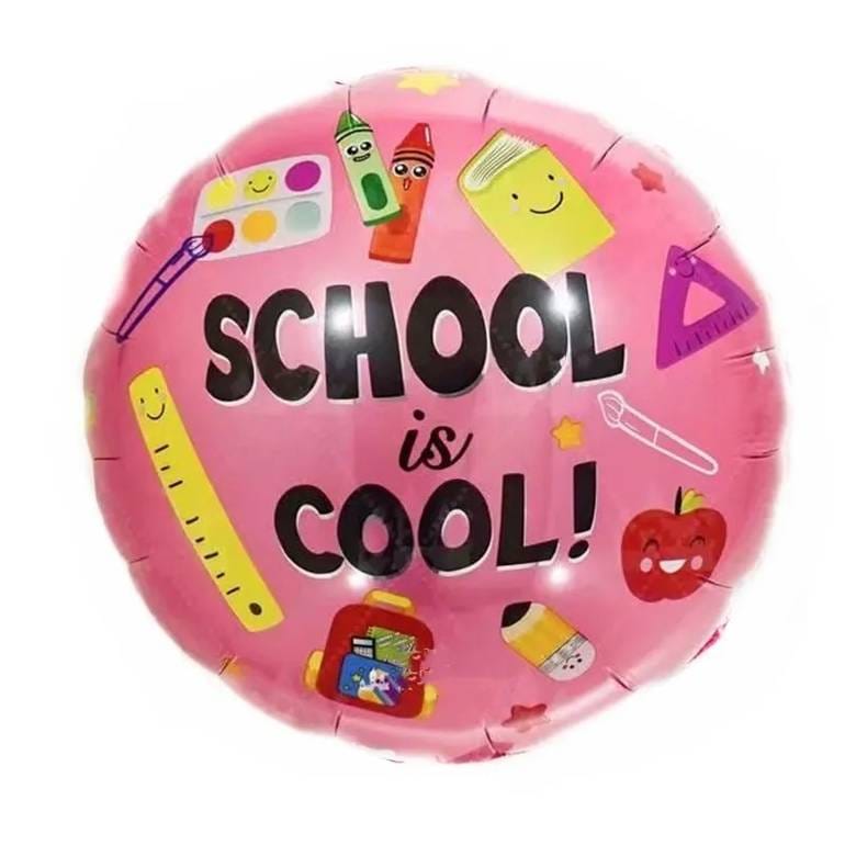 Back to school pink helium balloon