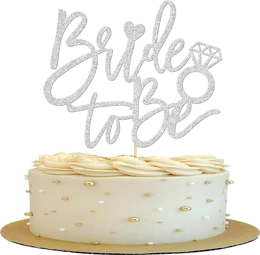 Bride to be cake topper silver
