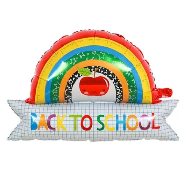 Back to school rainbow helium balloon