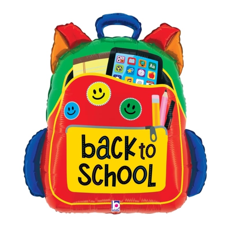 Back to school backpack foil balloon