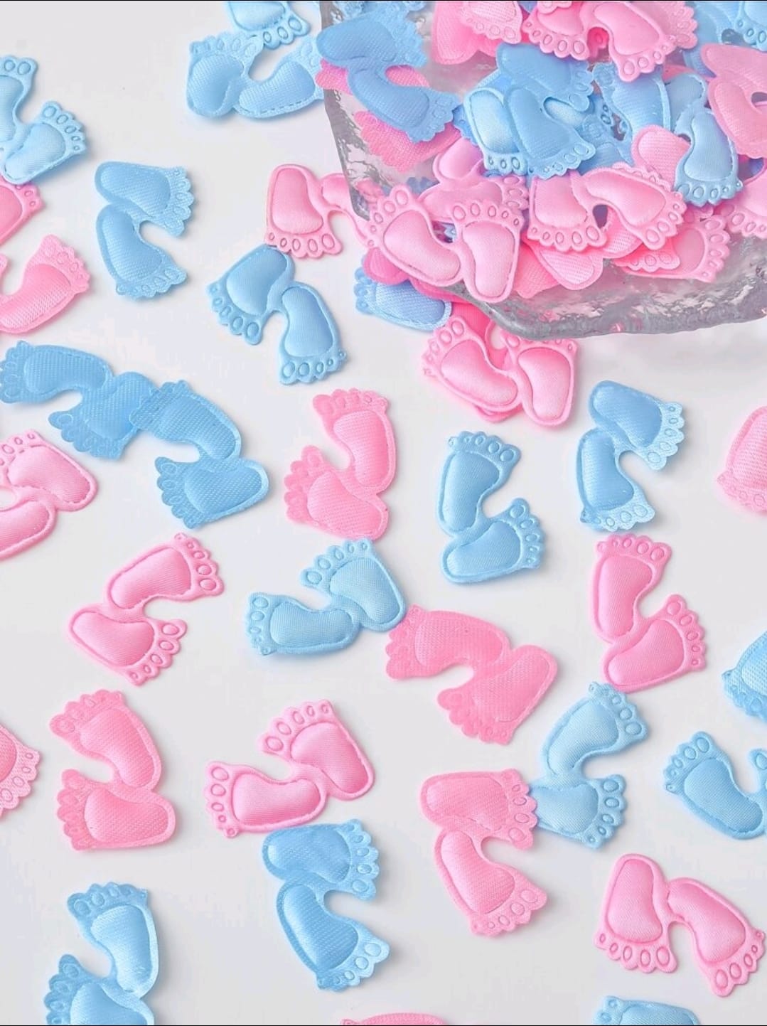 Baby shower gender reveal confirm baby footprint 100pcs