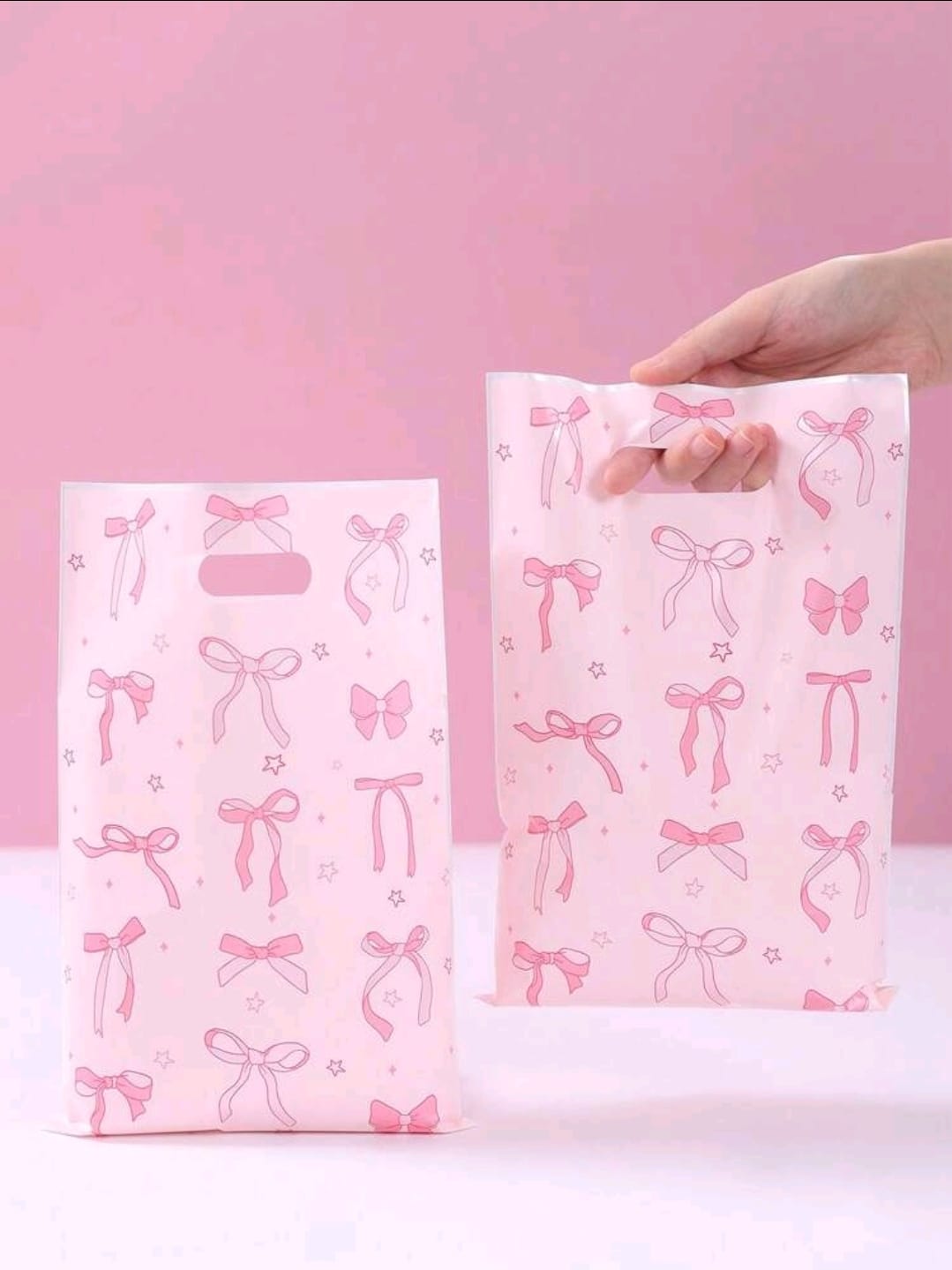 Bow loot bag pink candy bag Pack of 50pcs  25x 16.5cm