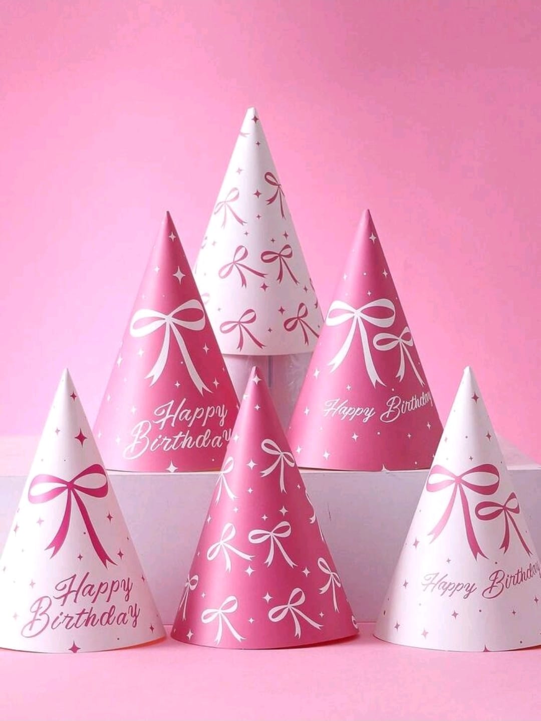 Bow theme party hat pack of 6