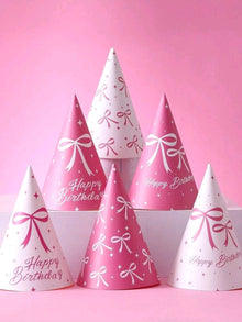 Bow theme party hat pack of 6