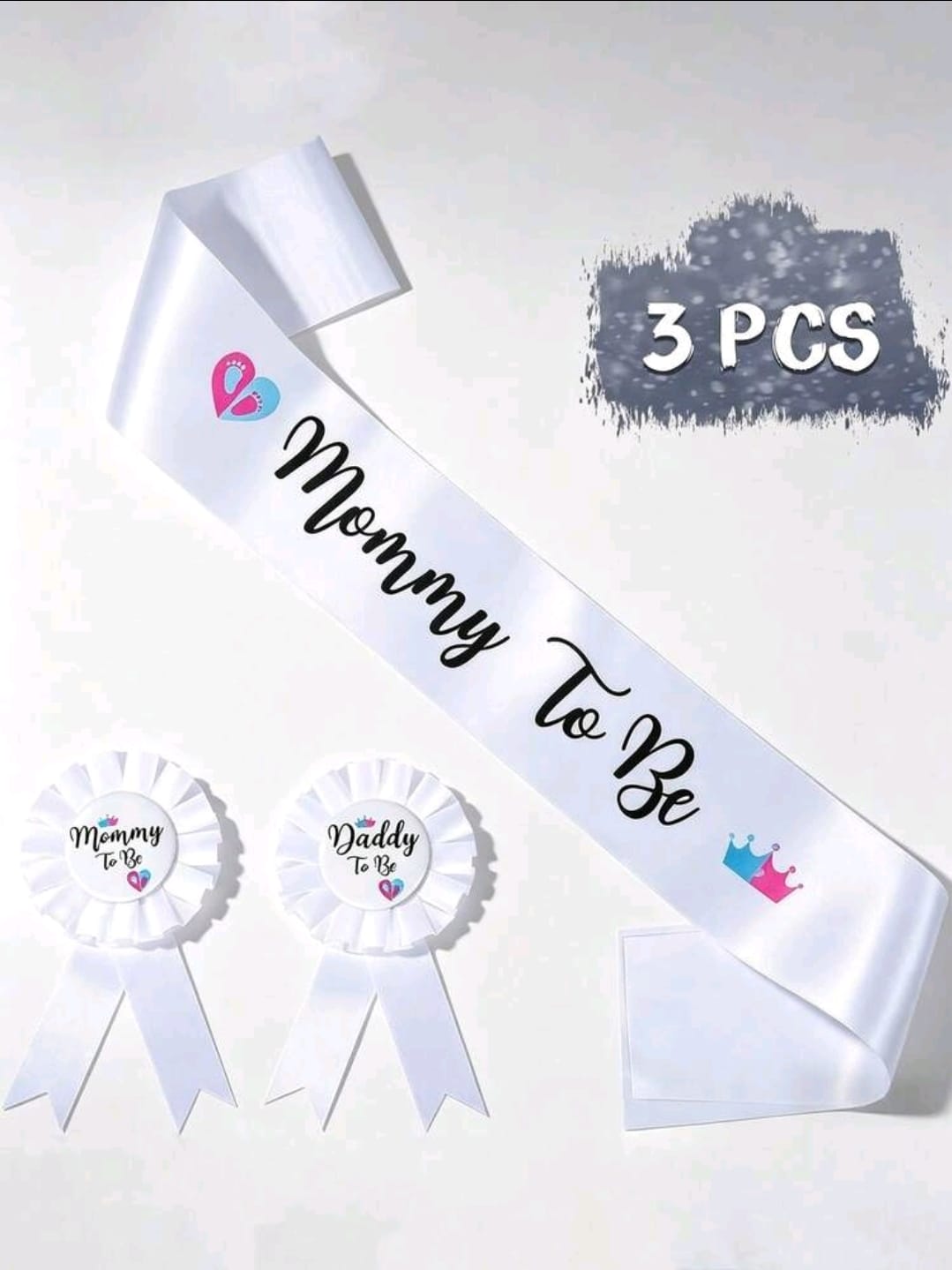Mummy to be sash and badge set