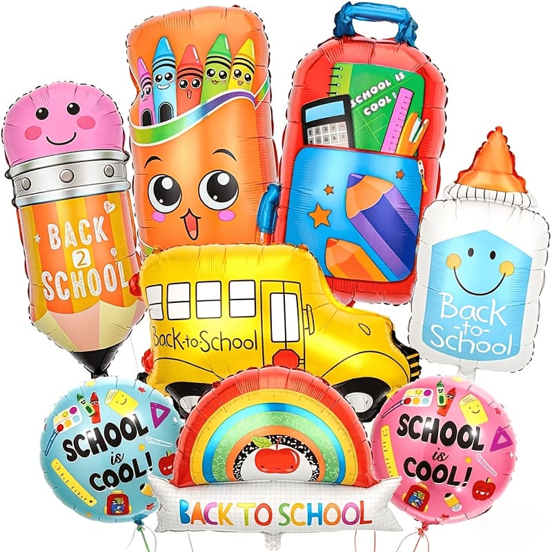 Back to school assorted foil balloon kit